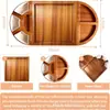Juego de Bandejas de Madera para Deli Cuadradas y Redondas Magnéticas Bandeja para Servir de Madera de Acacia Bandeja Multifuncional