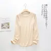 Liquidación de Tallas Descontinuadas: Camiseta de Capa Base Fina de 270 g, Ropa Interior Fina de Primavera para Mujer, Cuello Redondo, Camiseta Base Cálida para Mujer
