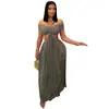 2025 Amazon Verano Nueva Moda Mujer Sexy Sin Tirantes Ajustado Color Sólido Vestido de Malla Transparente