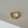 Anillo Oval Geométrico de Metal Cepillado Esmerilado para Mujer, Lujo Ligero, Elegante, Temperamento Único, Anillo Versátil