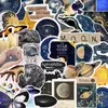 50 Piezas de Pegatinas Impermeables con Temática del Universo de Ciencia Ficción y Cielo Estrellado, Pegatinas Creativas de Decoración de Papelería para Cuadernos, Mayoreo