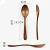 Colher para Comida de Influenciador Digital Transfronteiriço, Colher para Misturar Arroz, Colher para Ramen, Colher para Sobremesa, Colher de Nanmu Estilo Japonês, Colher de Madeira Pequena, Colher de Madeira com Cabo Longo