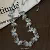 Estilo Bohemio Étnico Cadena de Cintura Mariposa Piedra Verde Diseño de Nicho para Mujer Cinturón Decorativo de Gama Alta con Falda