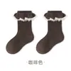 Meias Infantis Estilo Primavera e Outono Meninas Bebê Meias de Cano Médio Meias Infantis Sem Costura Punho Solto Meias de Renda Princesa Meias de Algodão de Outono