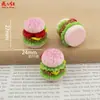 Nova Boneca de Bolo de Hambúrguer em Camadas Comida de Casa de Bonecas Brinquedo Cola de Creme DIY Acessórios de Resina Pingente Decoração Ornamento