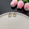 Brincos Stud Quadrados Geométricos Super Brilhantes de Diamante Completo Estilo Coreano Moda de Nicho Temperamento Personalidade Minimalista Tendência Artesanato Pesado Brincos