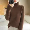 Suéter clásico de cuello alto para mujer, transfronterizo, otoño e invierno, versátil, simple, casual, jersey de manga larga, corte holgado, talla grande