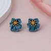 Nuevos Pendientes Florales Transparentes Tridimensionales de Colores Caramelo de Moda con un Toque de Lujo Ligero y Gama Alta, Dulces y Elegantes Accesorios para Orejas