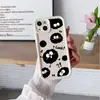Estojo de Celular Bola de Carvão Preta Fofo Mais Vendido no Comércio Exterior para Apple 17 Pro, Estilo Japonês e Coreano Capa de Silicone de Cobertura Total para iPhone 16