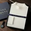 Suéter de Tricô Masculino Gola Alta Meia 100% Caxemira Pura Fio Fino Lavável à Máquina Versátil Camada Base Casual Suéter de Caxemira