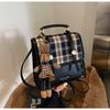Mochila Retro a Cuadros Diseño Nicho de Moda para Mujer 2024 Nueva Tendencia Urbana Casual Mochila Escolar Mochila de Viaje