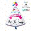 Vela de Aniversário Bolo Yay Bolo Listras Coloridas Balões de Alumínio Desejando 18 polegadas Decoração de Festa