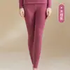 1688 Joint Venture Fibra Ultrafina Térmica Acrílico Gola Alta Roupa Íntima Térmica Feminina Lã de Caxemira e Seda Forrada Conjunto de Roupas e Calças de Outono