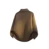 Suéter tejido de dos piezas de estilo casual para hombre con cuello de solapa, diseño versátil de bloques de color, moda de alta gama y corte holgado