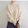 Suéter de Cuello Alto Transfronterizo Europeo y Americano para Mujer 2026 Otoño Invierno Holgado Versátil de Punto Pulóver Estilo Perezoso Capa Base Ropa Exterior para Mujer