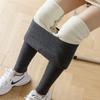 Leggings Canelados de Outono e Inverno para Mulheres, Forrados com Lã Sintética e Espessados, Lã de Cordeiro Cinza Extra Grossa, Calça Térmica Integrada Plus Size