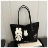 Bolsa de Mão Grande de Bolinhas para Mulheres, Estilo Coreano, Uso Diário, Bolsa Tote de Alta Qualidade, Moda para o Trabalho, Bolsa de Ombro Casual Fofa