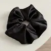 Estilo Coreano Cor Sólida Textura de Cetim Elástico de Cabelo Intestino Grosso Flor de Cabelo para Rabo de Cavalo Baixo Brilhante Acessório de Cabelo Versátil Corda de Cabelo para Mulheres