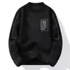 Suéter de Gola Redonda Transfronteiriço para Homens, Veludo Engrossado, Outono e Inverno Chenille Peça Única Camisa de Base Tricô de Veludo para Homens, Roupa de Inverno