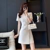 Estilo de Lujo Ligero, Elegante Vestido Traje de Negocios para Mujer, Nuevo Verano 2025 Delgado Uniforme de Trabajo para Gerente de Salón de Belleza