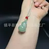 Pingente de Cabacinha de Jade Verde Natural de Tianshan, Xinjiang, Colar de Cabacinha de Aventurina Cor de Esmeralda, Modelo de Bem-Estar de Jade