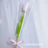 Bolsa Transparente Inglesa de Flor Única para el Día de San Valentín Chino, Bolsa de Flor de Rosa para Novia, Material de Envoltura de Flores para Puesto Callejero, Estilo Minimalista
