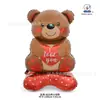 Base de Oso con Forma de Corazón de 60 pulgadas, Base de Oso Besándose, Decoración de Escena de Boda del Día de San Valentín, Decoración de Cumpleaños para Centro Comercial, Papel de Aluminio
