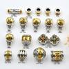 Cuentas de barril de seis caracteres de dos colores con cruz de vajra y cuentas de nube trasera para jugar con Wen, joyería de cuentas de Buda, accesorios de plata tibetana