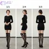 Calcetines de Rejilla Largos Hasta la Rodilla Listos para Usar del Fabricante, Calcetines de Rejilla con Encaje, Calcetines de Rejilla Huecos Negros de Primavera y Verano para Usar como Base, Calcetines de Rejilla de Caña Media de Comercio Exterior