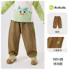 100% AlgodónRopa Infantil Dudu Home Pantalones para Niños Pantalones Casuales de Primavera para Niños Pantalones Largos Elegantes de Primavera para Niñas