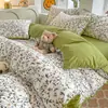 Capa de edredom individual 150x200x230 cm, algodão lavado, capa de edredom individual para uma pessoa, lençol de cama 1,5m, capa de colchão para dormitório estudantil