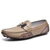 Transmisión en Vivo Populares Zapatos de Gorro de Cuero Genuino Tendencia Primavera y Verano Casuales Zapatos de Cuero Estilo Británico para Conducir Cruzado Gran Tamaño Zapatos para Hombre