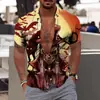 Camisa 3D para Hombre Transfronteriza Estación Independiente Serie de Halloween Impresión Digital 3D Camisa Hawaiana Fabricante de Origen para Hombre