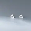 Pendientes Triangulares Elegantes de Plata de Ley S925 Estilo Coreano de Moda Pequeños Frescos con Diamante Hueco Nalan G4821