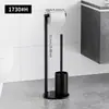 Escobilla de baño de pie para el hogar Portarrollos de papel higiénico Integrado Portarrollos de papel higiénico Cepillo de limpieza Estante de almacenamiento de papel higiénico para el baño