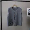 [Bizheng] Lançamento Primavera 2026 Novo Estilo Coreano Gola Redonda Botões Coloridos Solto Versátil Cardigan Colete de Tricô para Mulheres 5864