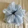 Acessório de Cabelo Versátil Azul Brilhante com Strass, Elástico de Cabelo Atmosférico para a Parte de Trás da Cabeça, Faixa de Cabelo de Verão Versátil e Exquisite