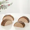 Portanotas de tocón de madera ecológico al por mayor, creativo, para bodas, reuniones, adornos decorativos de madera, portatarjetas de visita de madera