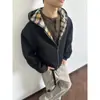 Moletom com Capuz Reversível Xadrez Solto Quente Streetwear Tendência Retro Americano Outono Inverno Cruzado Europeu e Americano Aliexpress