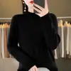 Suéter Pulóver Casual Holgado Corto Nuevo para Mujer 2024 Otoño/Invierno Transfronterizo con Cuello Medio Alto Tejido