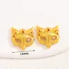 Pingente Antigo de Liga de Ouro Máscara de Raposa Recortada Raposa em Chamas Colar Pulseira Pingente DIY Joias de Moda Feitas à Mão