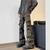 Calça Cargo Camuflada High Street Vibe Americana Masculina Marca Tendência Primavera e Outono Novos Retos Slim Slim Casuais Longos