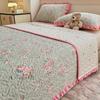 Cubierta de Cama Cálida Terciopelo Coral Leche Tatami Antideslizante Cama Sábanas de Cama Sábanas de Cama Kang Juego de Tres Piezas Cubierta Kang Invierno Franela Engrosada