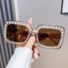 Óculos de sol anti-UV femininos, óculos de sol incrustados de diamantes de armação grande da moda, óculos de proteção solar especiais para mulheres ao ar livre