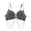 Europeus e Americanos Cross-border Amazon AliExpress Sexy Rhinestone Chain Tassel Corset Outer Wear Ultra Short Backless Bead Wrap Peito