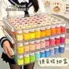 Set de cajas de almacenamiento especiales para arte con cuentas, frascos de almacenamiento de cuentas de 54 colores, herramientas para arte con cuentas de capacidad extragrande, caja de almacenamiento transparente