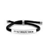 Pulseira Atacado Europeia e Americana Transfronteiriça Presente de Natal Pulseira de Corda Preta Vermelha Pulseira de Corda Trançada de Aço Inoxidável Pulseira com Letras
