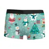 Cuecas Boxer Respiráveis e Confortáveis de Cintura Média Impressas em 3D Transfronteiriças Aliexpress Amazon Roupa Íntima Masculina de Natal