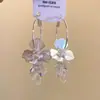 2025 Nuevos Pendientes de Gota de Agua Transparentes con Flores para Mujer Populares de Nicho de Gama Alta Pendientes de Estilo de Lujo Accesible a la Moda