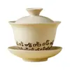 Juego de Té Kung Fu de Cerámica de Tres Piezas con Tapa del Fabricante, Taza de Té Individual para Uso Doméstico, Taza de Té con Tapa, Taza de Té Antiescaldado